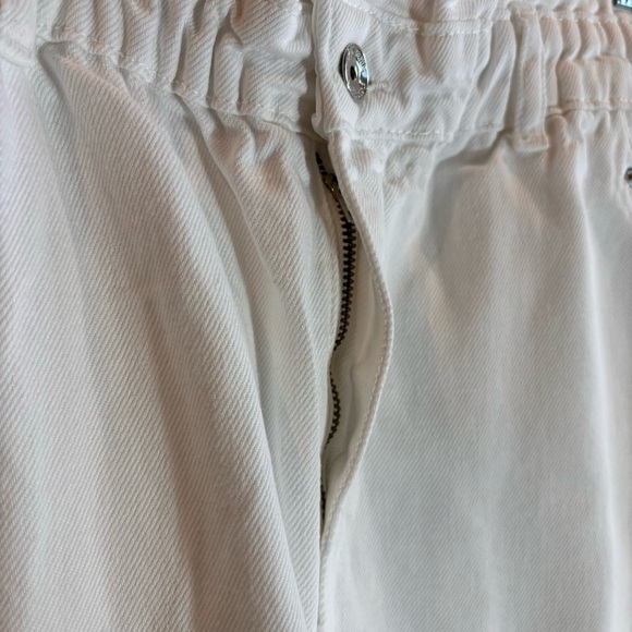 ZARA Sz 4 Paperbag Waist Baggy Leg Denim No Fabric Tag High Rise Jeans Pants - Picture 7 of 12